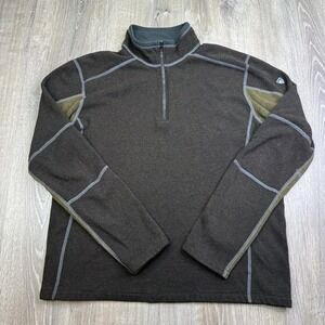 Kuhl Sweater Kashmira Brown 1/4 Zip Fleece Pullover Sweatshirt Hiking Men's XL